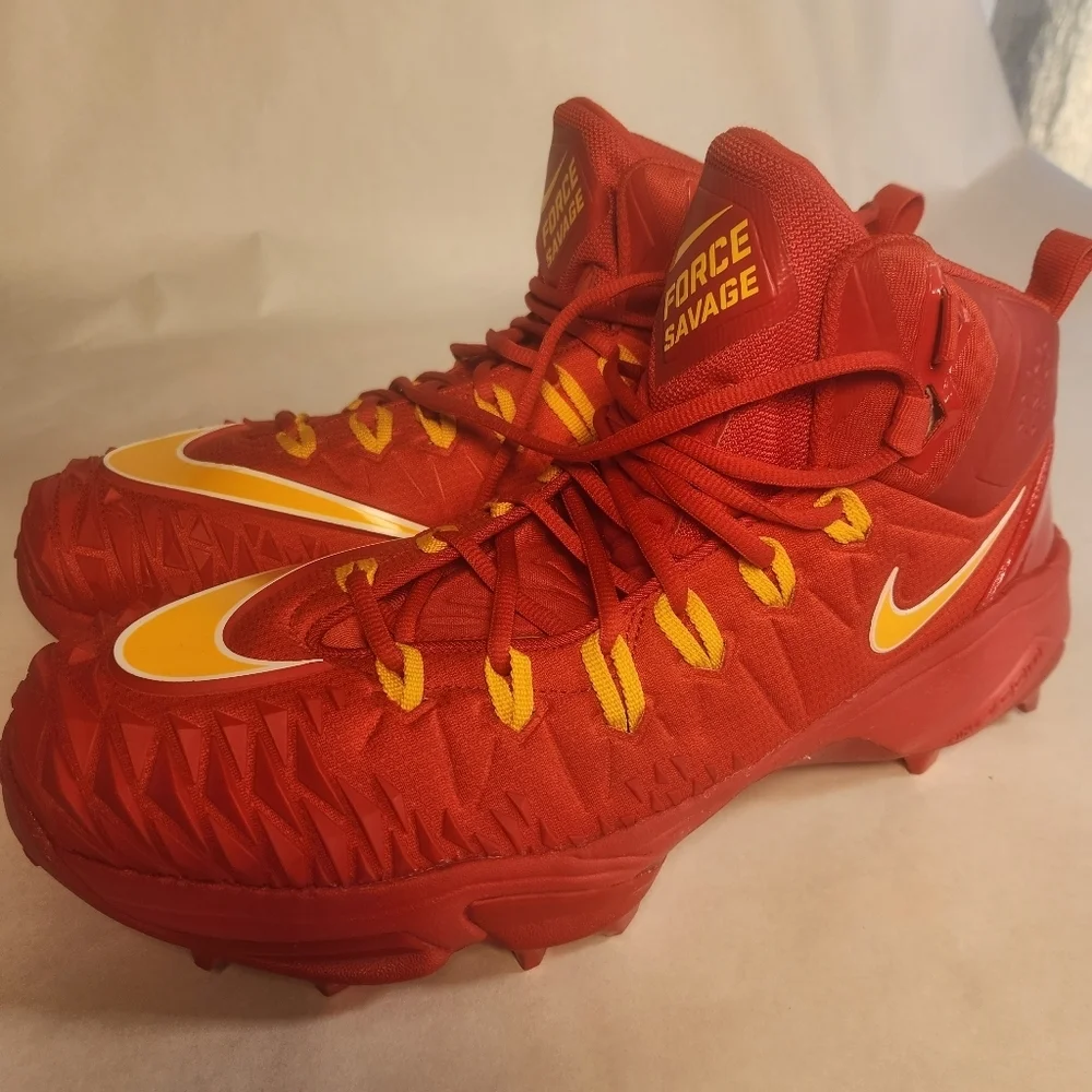 Nike Force Savage Pro Elite TD Cleat Size 15 Uni Red Yellow White